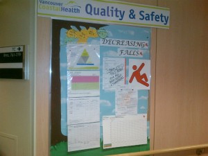 VGH falls prevention Quality & Safety board 