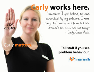 Carly, a Care Aide at Burnaby Hospital, has experienced violence in the workplace.